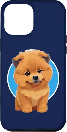 Vista 6 de iPhone 15 Cute Happy Chow Puppy Dog Cartoon Dog to Fall in Love Case