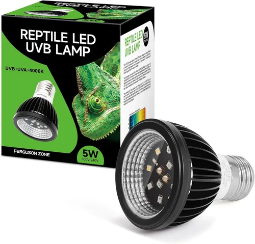 Vista 8 de REPTITRIP Luz UVB para reptiles, bombilla UVB 5W 5.0 UVB lámpara LED, bombilla de reptil, proporciona suficiente exposición UVB para especias