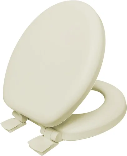 Vista 9 de Plexon Asiento de inodoro acolchado suave, blanco alargado, tapa y asiento de cierre lento, bisagra de liberación rápida, fácil de limpiar y cambiar