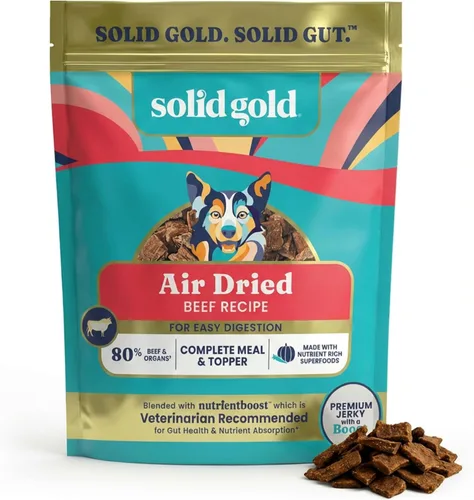 Vista 12 de Solid Gold Complementos de Comida para Perros Secada al Aire para Alimentos Secos – Golosinas saludables para perros con carne de res real