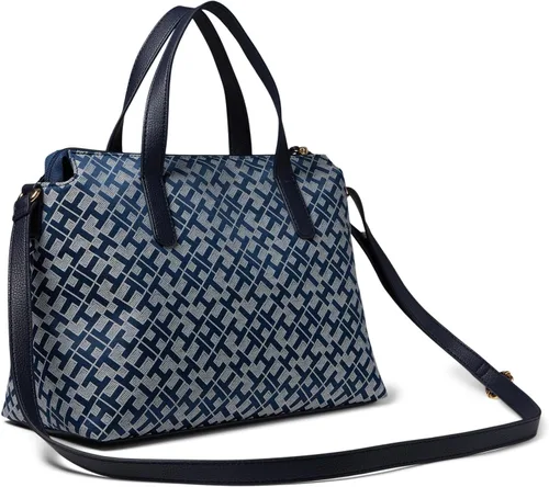 Vista 2 de Tommy Hilfiger Alexis II Convertible Top Zip Satchel Geométrico Jacquard