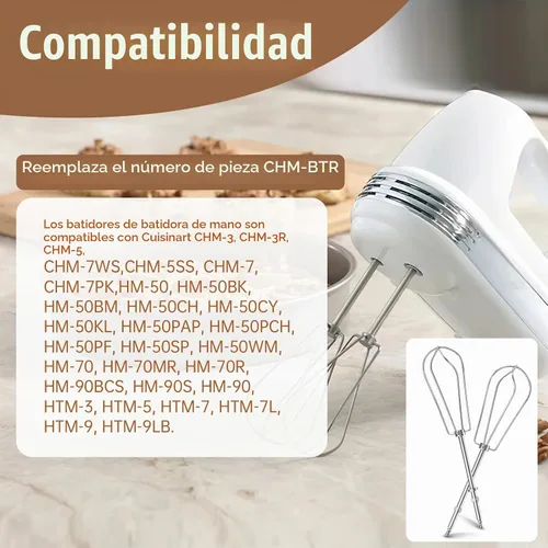 Vista 3 de CHM-BTR - Batidores de repuesto compatibles con batidora de mano Cuisinart
