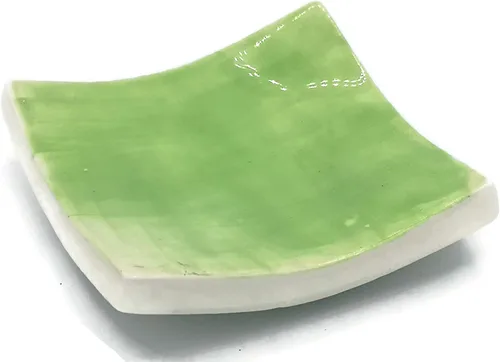 Vista 22 de Clay Ring Dish, Small Square Handmade Ceramic Trinket Dish, Small Tealight Candle Holder, Teabag Holder (Aquarius)