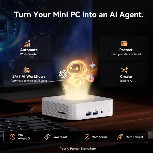 Vista 6 de Mini PC GEEKOM A7, Ryzen 7 7730U (baja potencia) 32 GB de RAM y 500 GB SSD