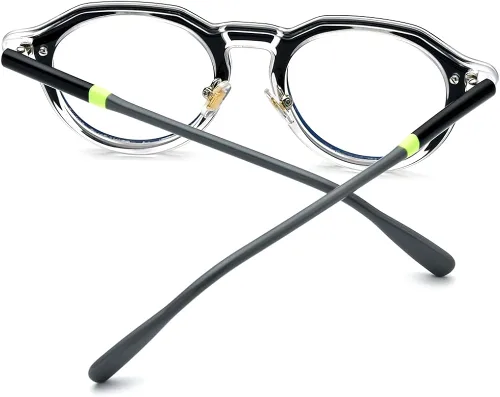 Vista 6 de HEPIDEM Marco de lentes de acetato para hombre, lentes ópticos retro redondos cuadrados
