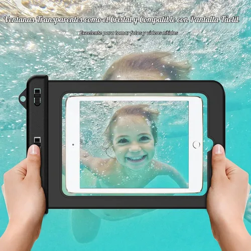 Vista 5 de Funda impermeable para tablet de 8 pulgadas, bolsa seca con cordón para iPad mini 2019/4/3/2, Galaxy Tab A / S2 / Tab E 8.0", ASUS ZenPad, Fire HD