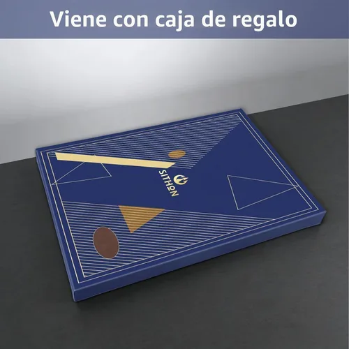 Vista 2 de SITHON Bandeja de valet para hombre, bandeja de cuero sintético prémium Marrón