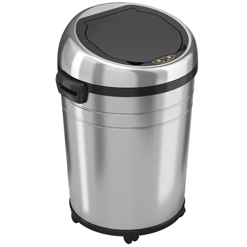 Vista 7 de iTouchless Glide - Cubo de basura de 23 galones (87 litros) con sensor, ruedas y sistema de control de olores, acero inoxidable, automático, cocina