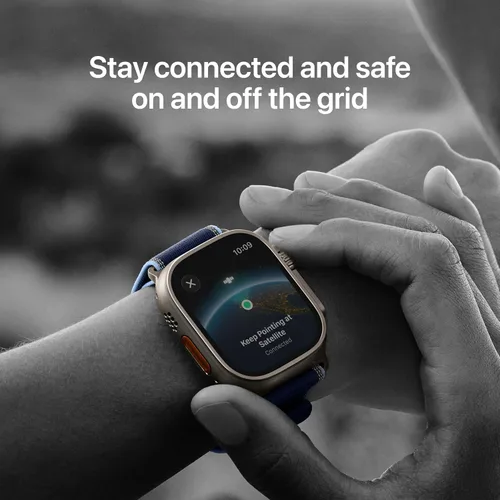 Vista 3 de Apple Watch Ultra 3 [GPS + Cellular 49mm] Reloj inteligente para correr y multideporte con funda de titanio resistente con bucle milanés de titanio