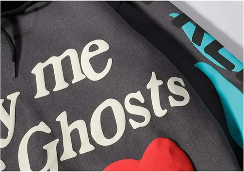 Vista 6 de HIPOTUO Adult Lucky Me I See Ghosts Trendy Hip Hop Hooded Sweatshirts Pullover Hoodies Tops for Men Women Teens
