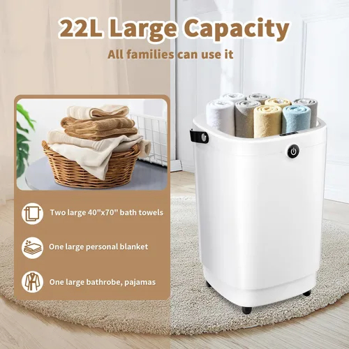 Vista 4 de Calentadores de Toallas para Cubo de Baño, Calentador Caliente de Toallas de Spa Grande de Lujo Estilo Cubo - Toallas Calientes en 10 Minutos - Cabe