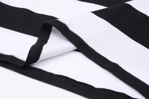 Vista 7 de OThread & Co. Camiseta de manga larga a rayas con cuello redondo para mujer