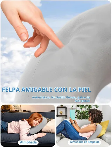Vista 5 de Soporte para tableta y lector electrónico con almohada de felpa suave y 2 bandejas desmontables, soporte ajustable para tableta para cama o regazo