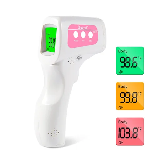 Vista 8 de Termómetro de frente sin contacto por infrarrojos Snomd para adultos, niños y bebés, pistola de temperatura digital sin contacto 3-en-1, lectura