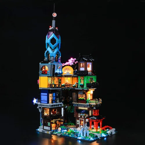 Vista 3 de BRIKSMAX Kit de iluminación LED para jardines de la ciudad, compatible con el modelo de bloques de construcción Lego 71741, no incluye el juego