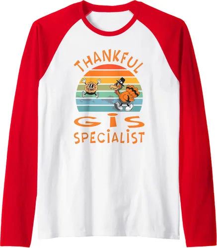 Vista 8 de GIS Specialist Job Funny Thanksgiving Raglan Baseball Tee
