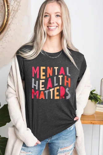 Vista 2 de Camisa de salud mental para mujer, terapeuta y psicóloga, camisetas inspiradoras con gráficos motivacionales, regalos