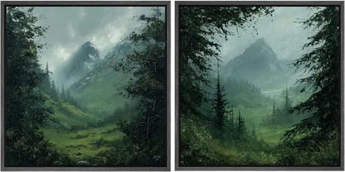 Vista 99 de SIGNFORD Impresión en Lienzo Enmarcado Arte de Pared Art Nouveau Lago de Cisnes Elegantes Ilustraciones de Aves Acuáticas Moderno Boho Naturaleza