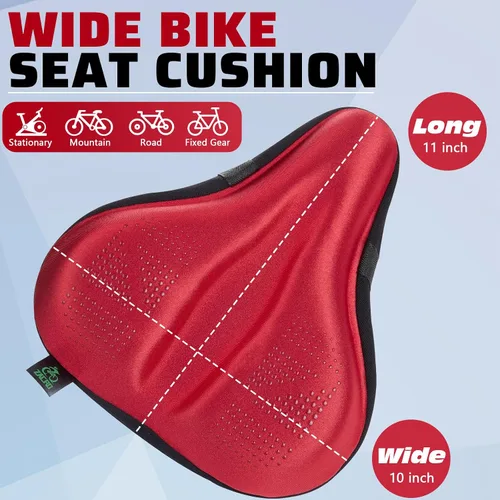 Vista 2 de Zacro Bike Seat Cushion - Padded Gel Bike Seat Cover for Men & Women, Padding Bicycle Saddle fit with Peloton/Spin Stationary Exercise/Mountain Road