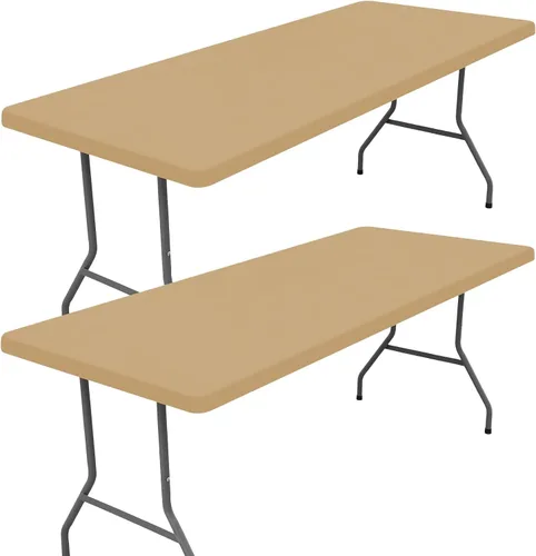 Vista 56 de Moosfor Paquete de 2 manteles rectangulares de elastano de 4 pies, elásticos y ajustables para pícnic, cubierta de mesa de patio elástica y lavable