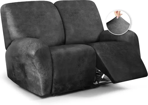 Vista 13 de ANARACHON Fundas para sillas reclinables con aspecto de cuero, funda elástica de 4 piezas, funda suave para silla reclinable, protector de muebles