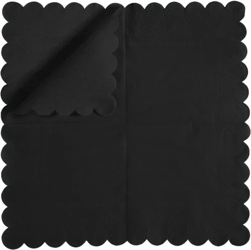 Vista 3 de 100 paquetes de servilletas de cóctel de 2 capas con borde festoneado, servilletas de postre plegadas de 5 x 5 pulgadas, servilletas desechables