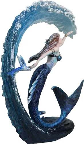 Vista 5 de Ebros Gift Anne Stokes Fantasía Arte Agua Elemental Sirena Surf Las olas Aqua Spirit Magic Water Bender Coleccionista Figura Guerrero Avatar