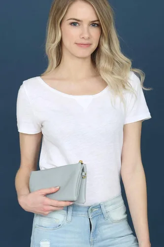Vista 3 de RIAH FASHION Cartera convertible de cuero vegano - Bolso pequeño para teléfonotarjetas y muñeca desmontablecruzada