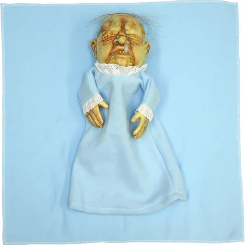 Vista 4 de Baby Stinky Puppet espeluznante mutante realista mutante accesorio de disfraz de Halloween