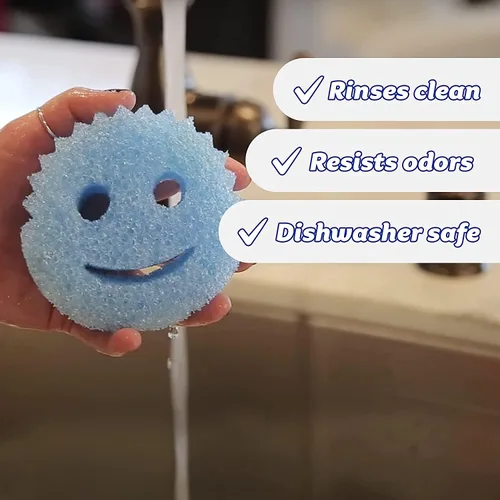 Vista 4 de Scrub Daddy Juego de esponjas – Variedad de colores – Esponja multiusos para platos sin arañazos – Sin BPA y fabricada con espuma de polímero