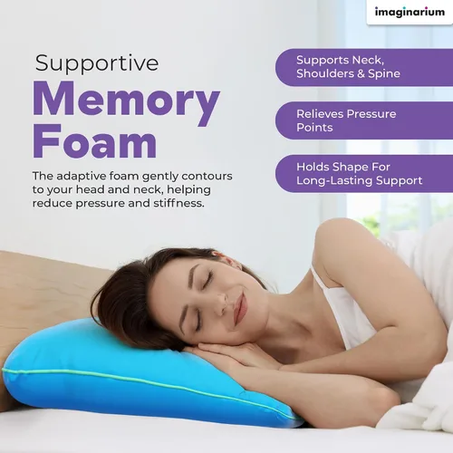 Vista 3 de Imaginarium - Paquete de 2 almohadas refrescantes para dormir, 2 almohadas de espuma viscoelástica para espalda, dormir boca abajo, almohada de gel