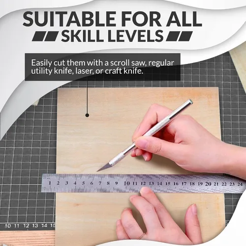 Vista 3 de Hojas de tilo para manualidades de 3 mm, hojas de madera contrachapada de 1/8 pulgada para corte láser, grabado en madera, modelos arquitectónicos
