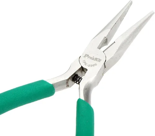 Vista 6 de ProsKit 1PK-036S - Alicates de punta larga con mango antideslizante, herramienta de corte de cable de 5.354 in