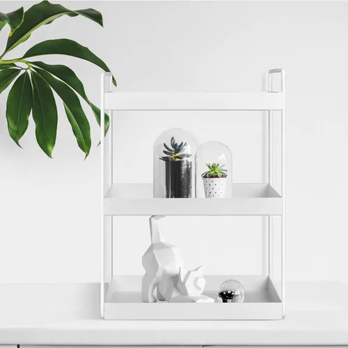Vista 3 de Organizador de encimera de baño, bandeja de tocador para cosméticos y maquillaje, estante de especias de cocina, estante de pie, 3 niveles