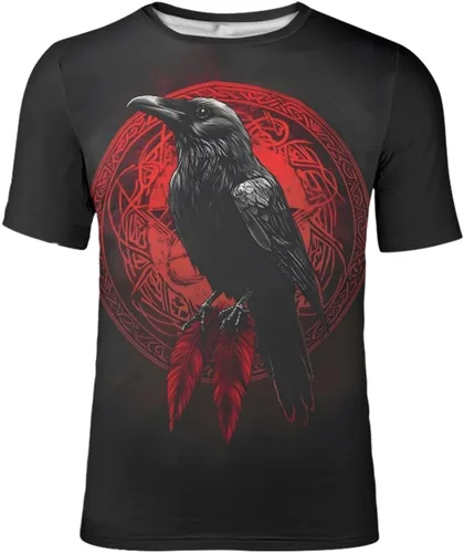 Vista 36 de GLUDEAR Camiseta Vikings para hombre, novedad con estampado 3D de mitología nórdica Aurora Galaxy Life Tree