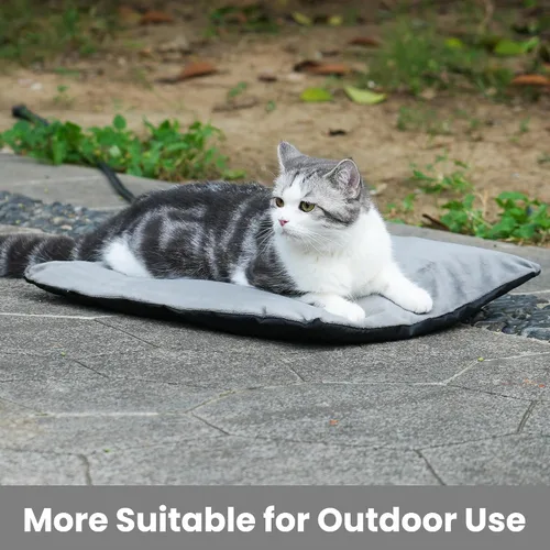 Vista 3 de Almohadilla térmica para exteriores, cama térmica para mascotas para perros pequeños, medianos, grandes y gatos, control automático de temperatura