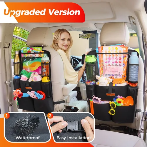 Vista 2 de SURDOCA Organizadores y almacenamiento de automóvil, organizador de asiento de automóvil mejorado con soporte para tableta de pantalla táctil de 11