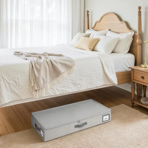 Vista 5 de GRANNY SAYS Paquete de 2 organizadores debajo de la cama, organizador debajo de la cama con tapa con cremallera para dormitorio y bandeja