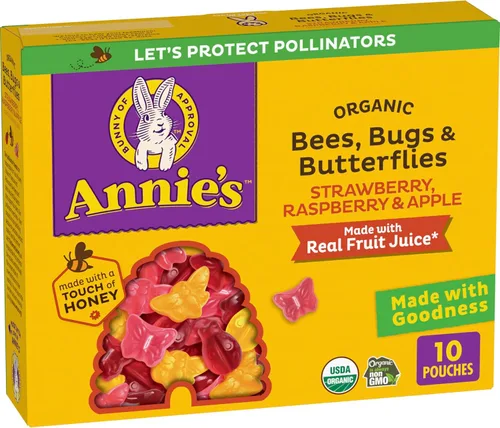 Vista 8 de Annie's Organic Bernie's Farm Snacks con sabor a frutas, sin gluten, 10 bolsas, 7 onzas Strawberry, Orange & Raspberry Flavors, Gluten and Gelatin