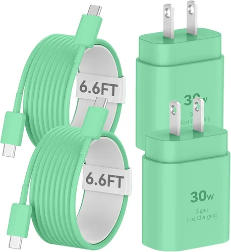 Vista 13 de Cargador de teléfono 17, 16, 15, carga rápida, bloque de carga USB C de 30 W con cable de carga C de 6.6 pies de largo para teléfono 17, 16, 15 Pro