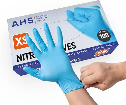 Vista 8 de American Hospital Supply Guantes de nitrilo, paquete de guantes de quimioterapia, sin polvo, de grado médico, guantes de examen Industrial