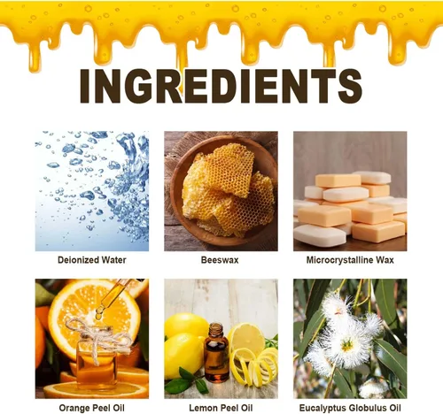 Vista 5 de Pulidor de cera de abejas para muebles, espray original de cera de abeja natural, limpiador de madera, esmalte de piso de madera para sala de estar