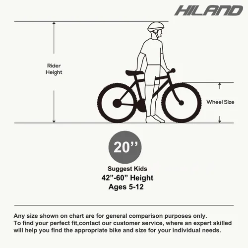 Vista 8 de HILAND 20 inch Kids BMX Bicycle for Boys Girls Age 5-12 Years Old, 360 Degree Gyro & 4 Pegs, Kids Bike for Beginner-Level to Advanced Riders