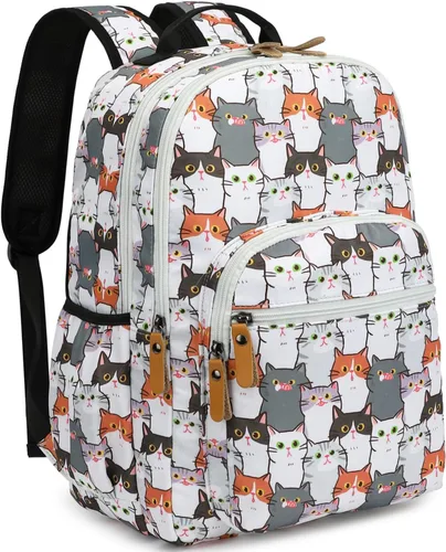Vista 68 de Leaper Mochila para laptop para mujer: linda mochila floral para escuela, universidad, viajes, trabajo, mochila ligera para niños, Negro margarita