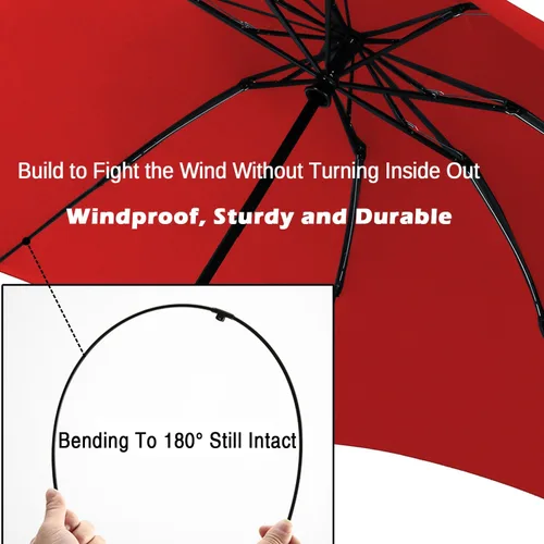 Vista 4 de LANBRELLA Compact Reverse Folding Umbrella Auto Windproof Travel Umbrella