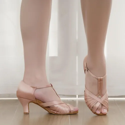 Vista 2 de Yokala Women Ballroom Dance Shoes for Social Performance Professional Latin Salsa Practice Dancing Sandals 2.5" Heel