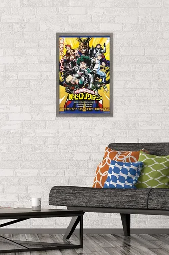 Vista 2 de Trends International My Hero Academia - Póster de pared de arte clave, 14.725 x 22.375 pulgadas, versión enmarcada de madera de granero Versión