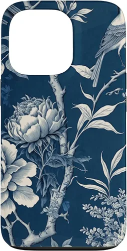 Vista 10 de Chinoiserie Floral Toile Blue and White Funda para iPhone 17