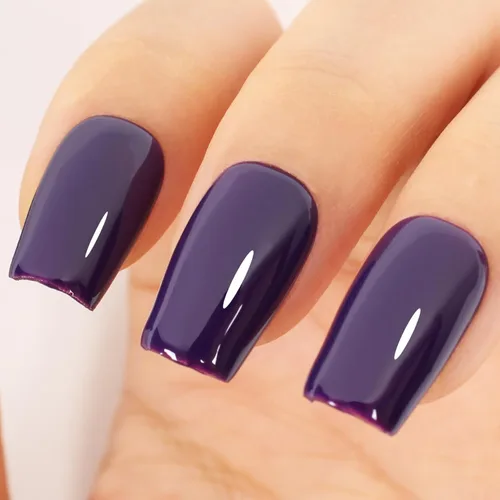 Vista 33 de Esmalte de uñas en gel color púrpura oscuro de medianoche - 15ml de esmalte de uñas en gel Jelly color morado negro, color traslúcido