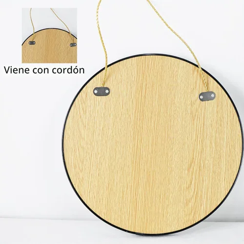 Vista 6 de YCHMIR Espejo de pared redondo pequeño, espejo de baño (negro, 11.8 pulgadas)